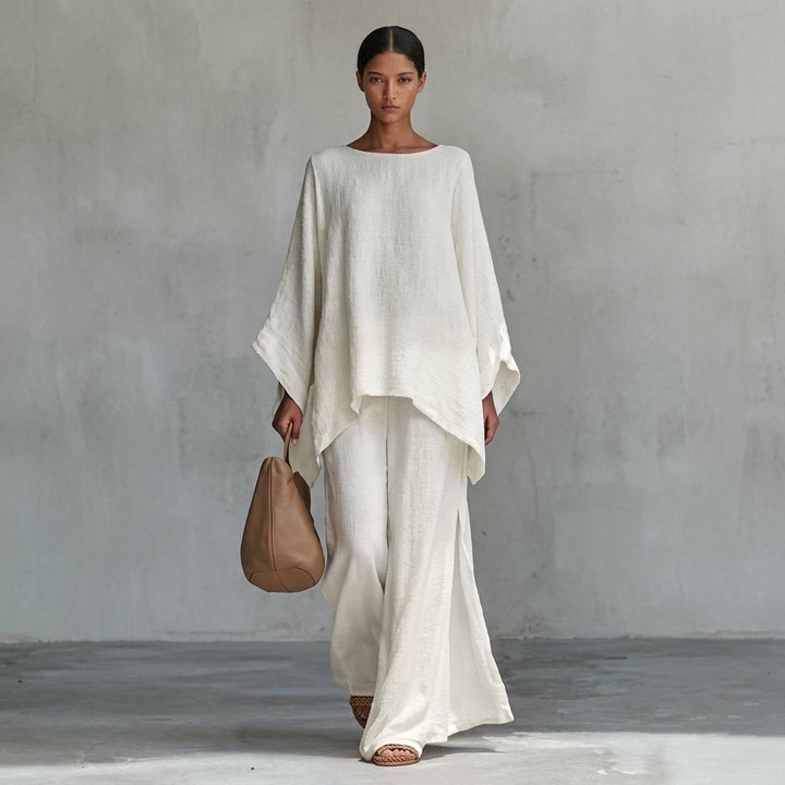 Ensemble Tunique Asymétrique et Pantalon Fluide Femme