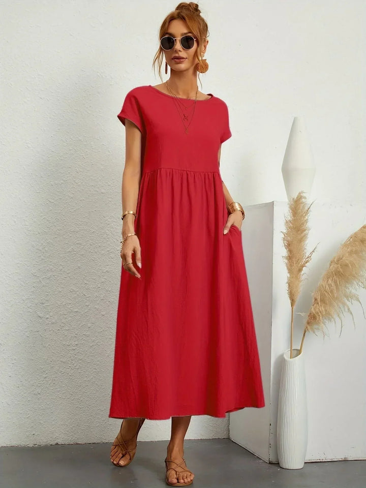 Robe Longue Ample Femme Coton Lin Été