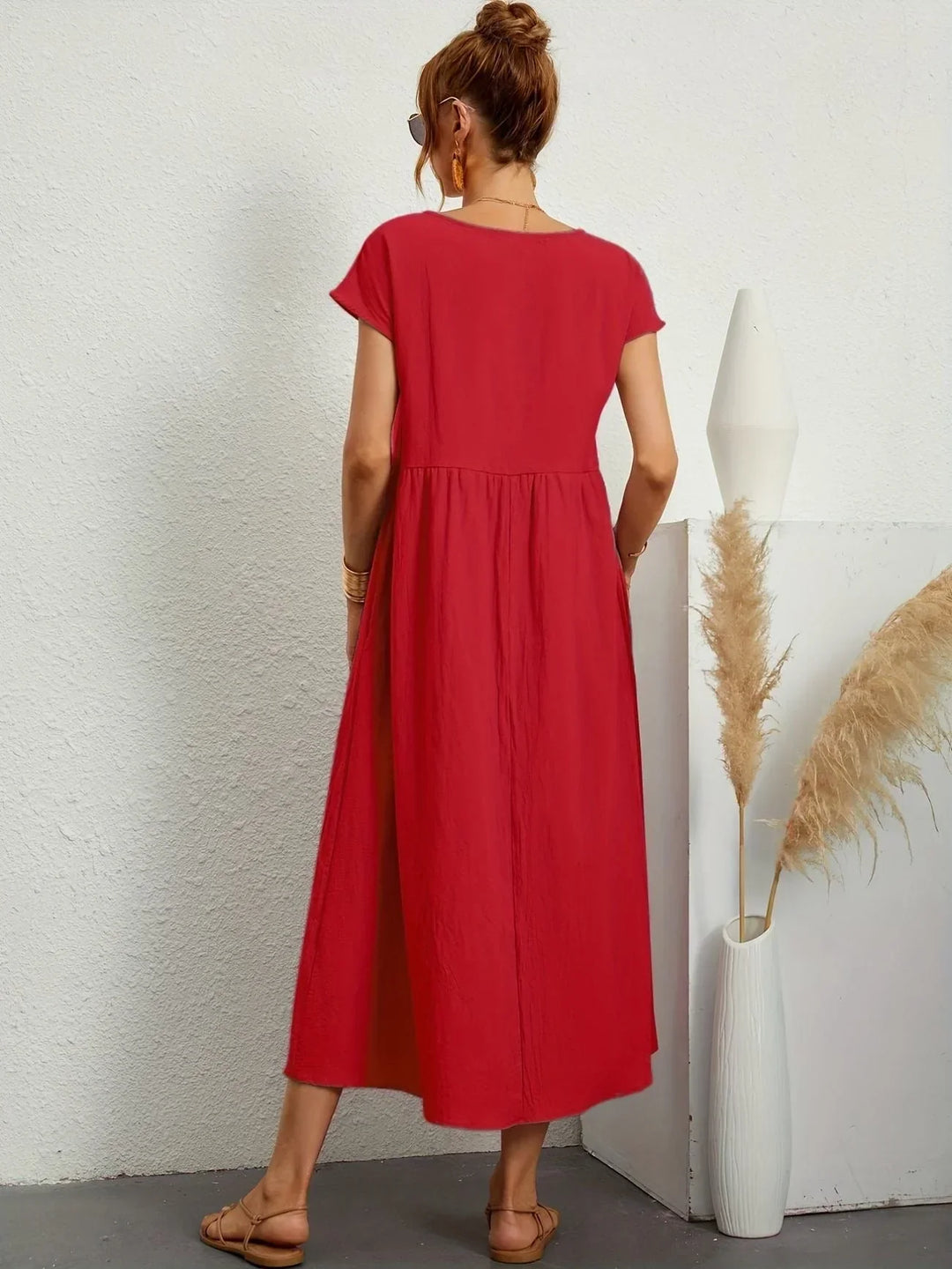 Robe Longue Ample Femme Coton Lin Été