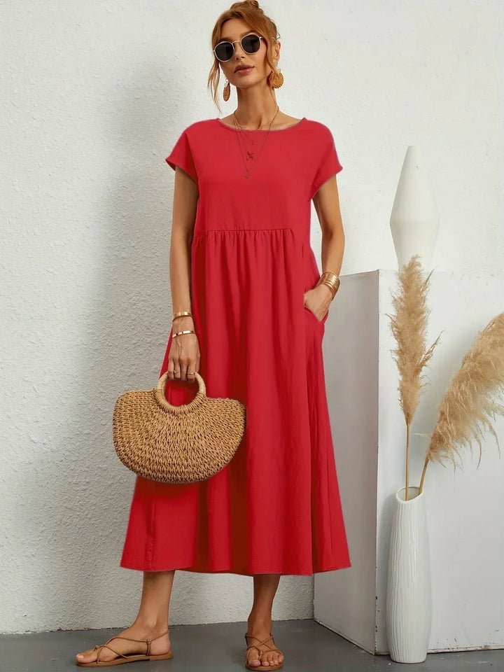 Robe Longue Ample Femme Coton Lin Été