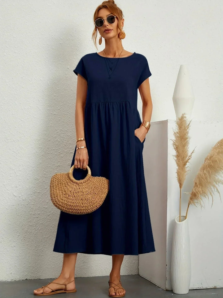 Robe Longue Ample Femme Coton Lin Été