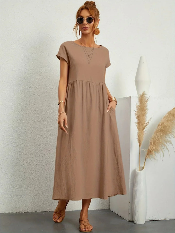 Robe Longue Ample Femme Coton Lin Été