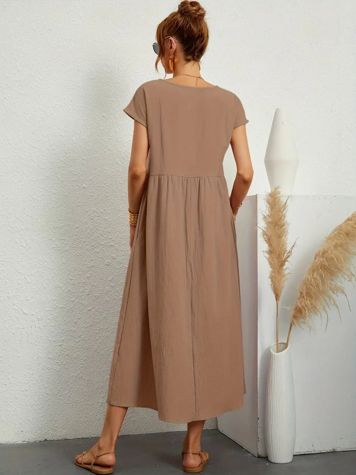 Robe Longue Ample Femme Coton Lin Été