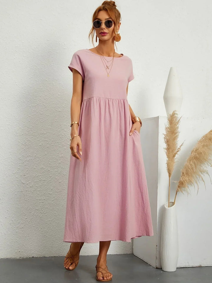 Robe Longue Ample Femme Coton Lin Été