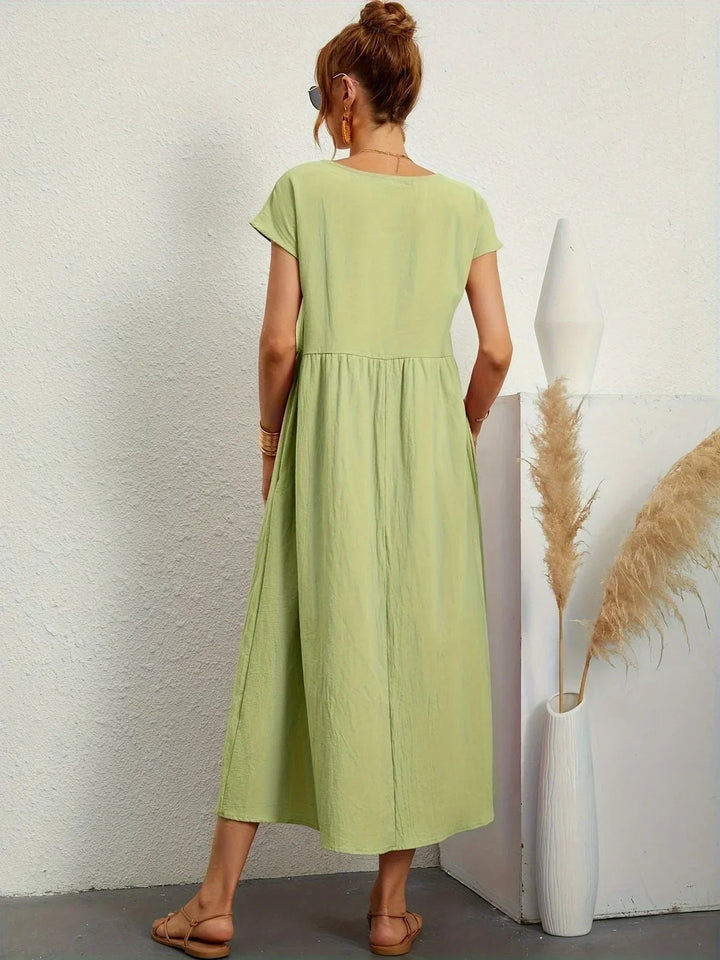 Robe Longue Ample Femme Coton Lin Été