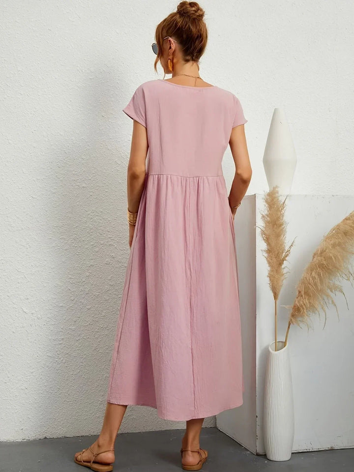 Robe Longue Ample Femme Coton Lin Été