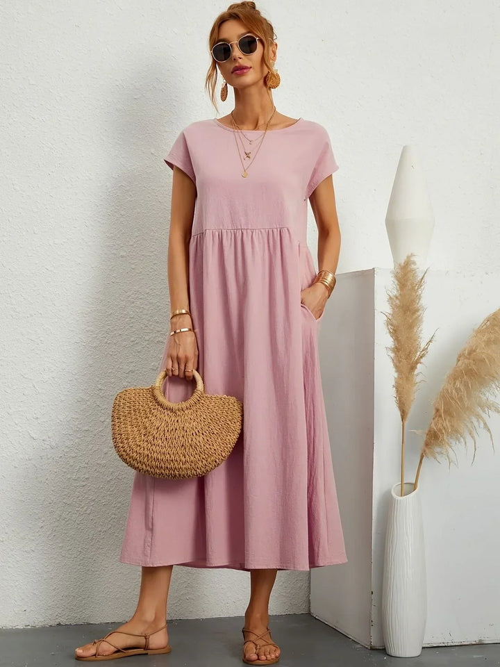 Robe Longue Ample Femme Coton Lin Été