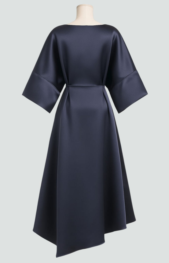 Robe Midi Drapée Femme Détail Bijou Soirée