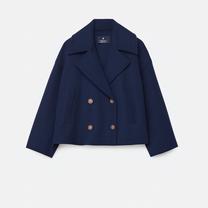 Blazer Court et Cintré à Double Boutonnage Pour Femme