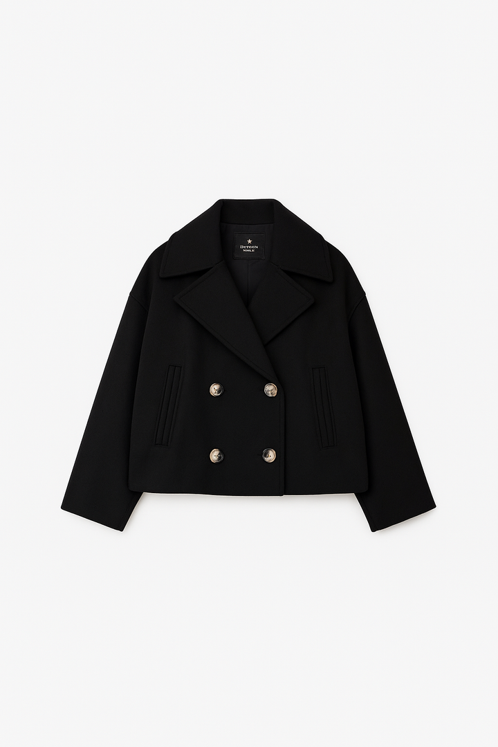 Blazer Court et Cintré à Double Boutonnage Pour Femme
