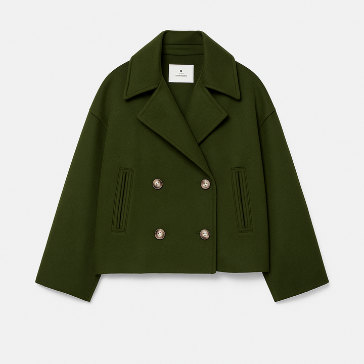 Blazer Court et Cintré à Double Boutonnage Pour Femme