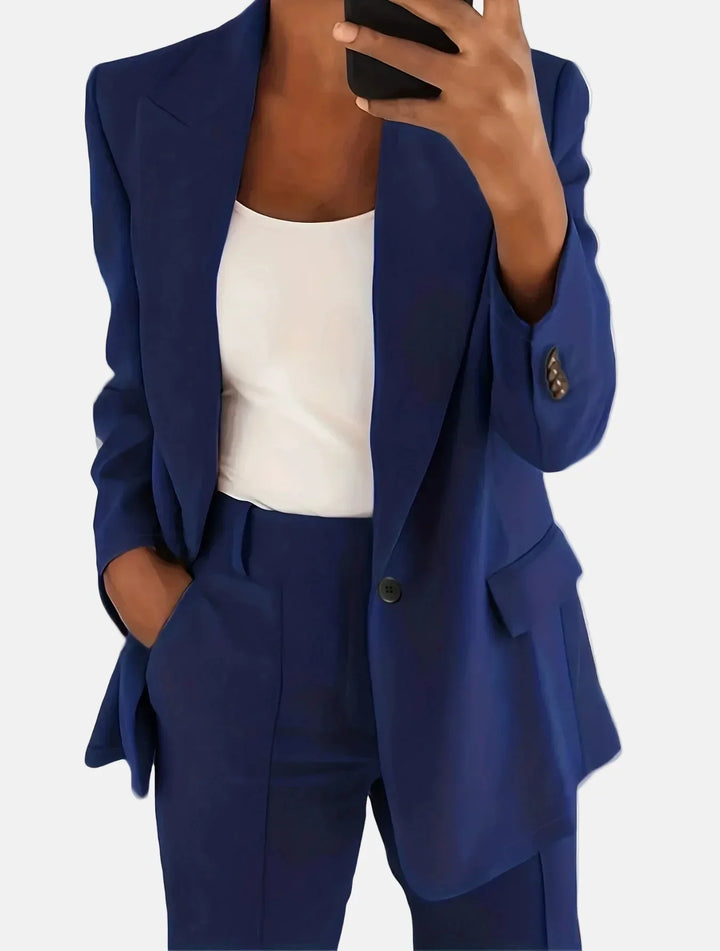 Conjunto de fato elegante de duas peças para mulher