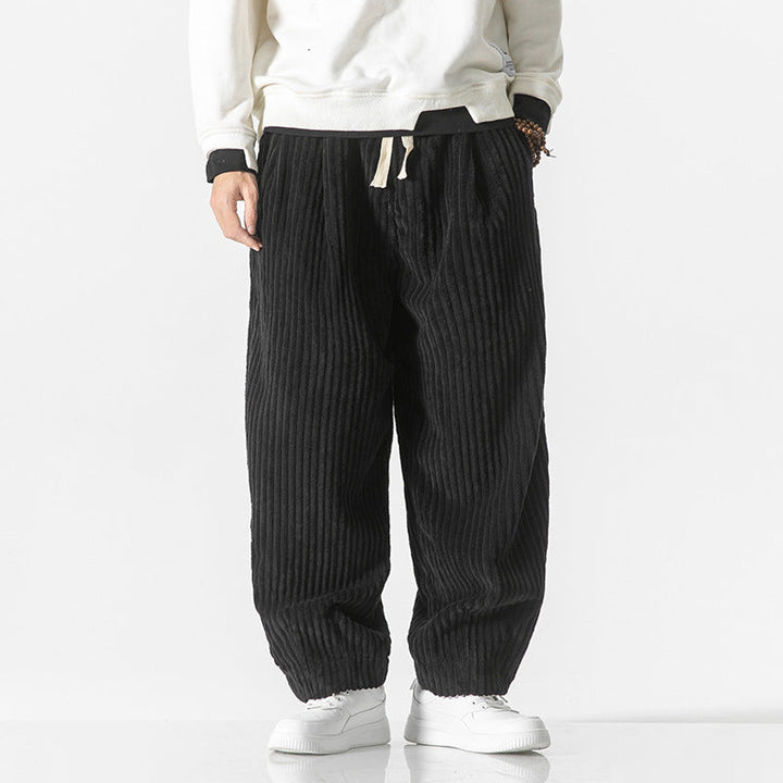 Pantalon Large en Velours Côtelé Pour Homme Coupe Décontractée