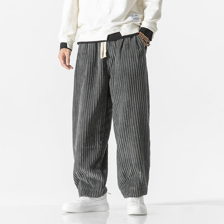 Pantalon Large en Velours Côtelé Pour Homme Coupe Décontractée