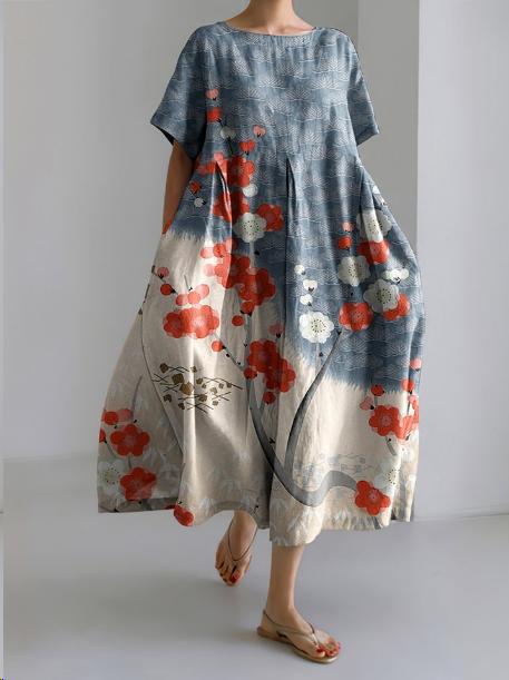 Robe Longue Bohème Coton Lin Femme Été