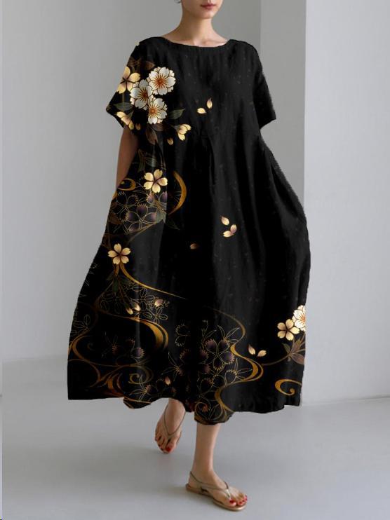 Robe Longue Bohème Coton Lin Femme Été