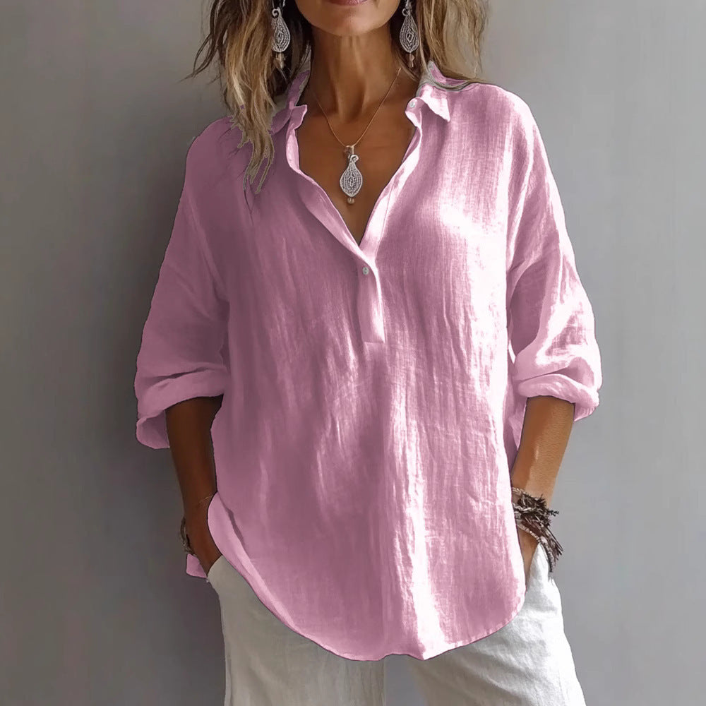 Chemise Lin Femme Manches Larges Été