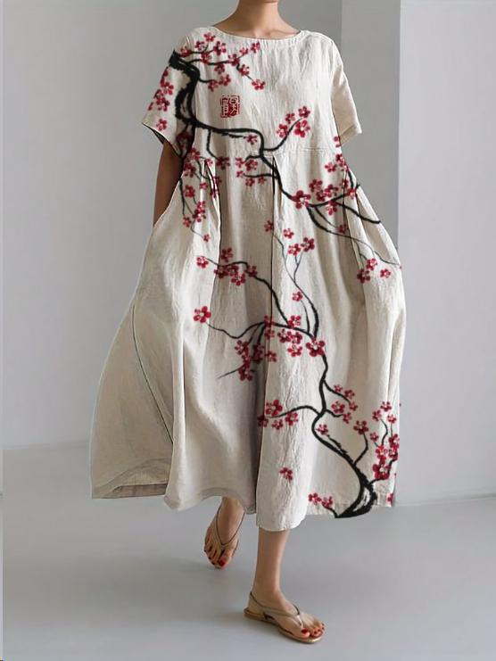 Robe Longue Bohème Coton Lin Femme Été