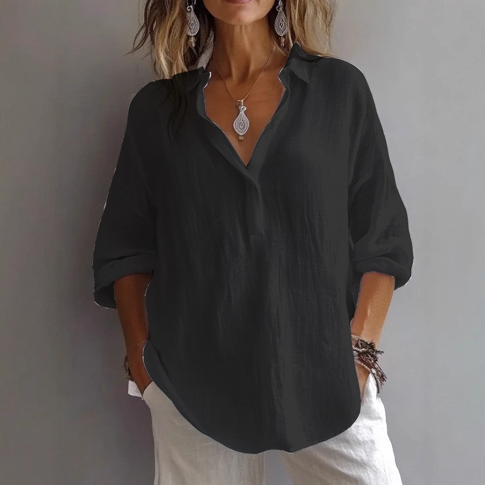 Chemise Lin Femme Manches Larges Été