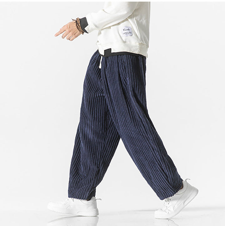 Pantalon Large en Velours Côtelé Pour Homme Coupe Décontractée
