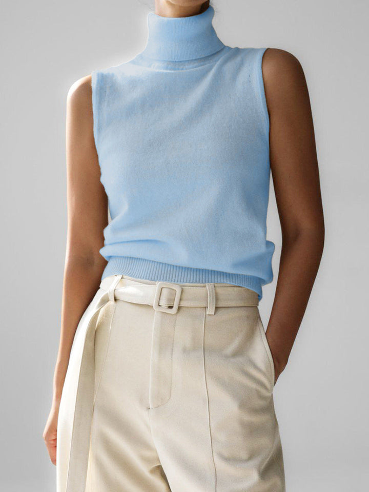 Débardeur Col Montant Femme Coupe Slim