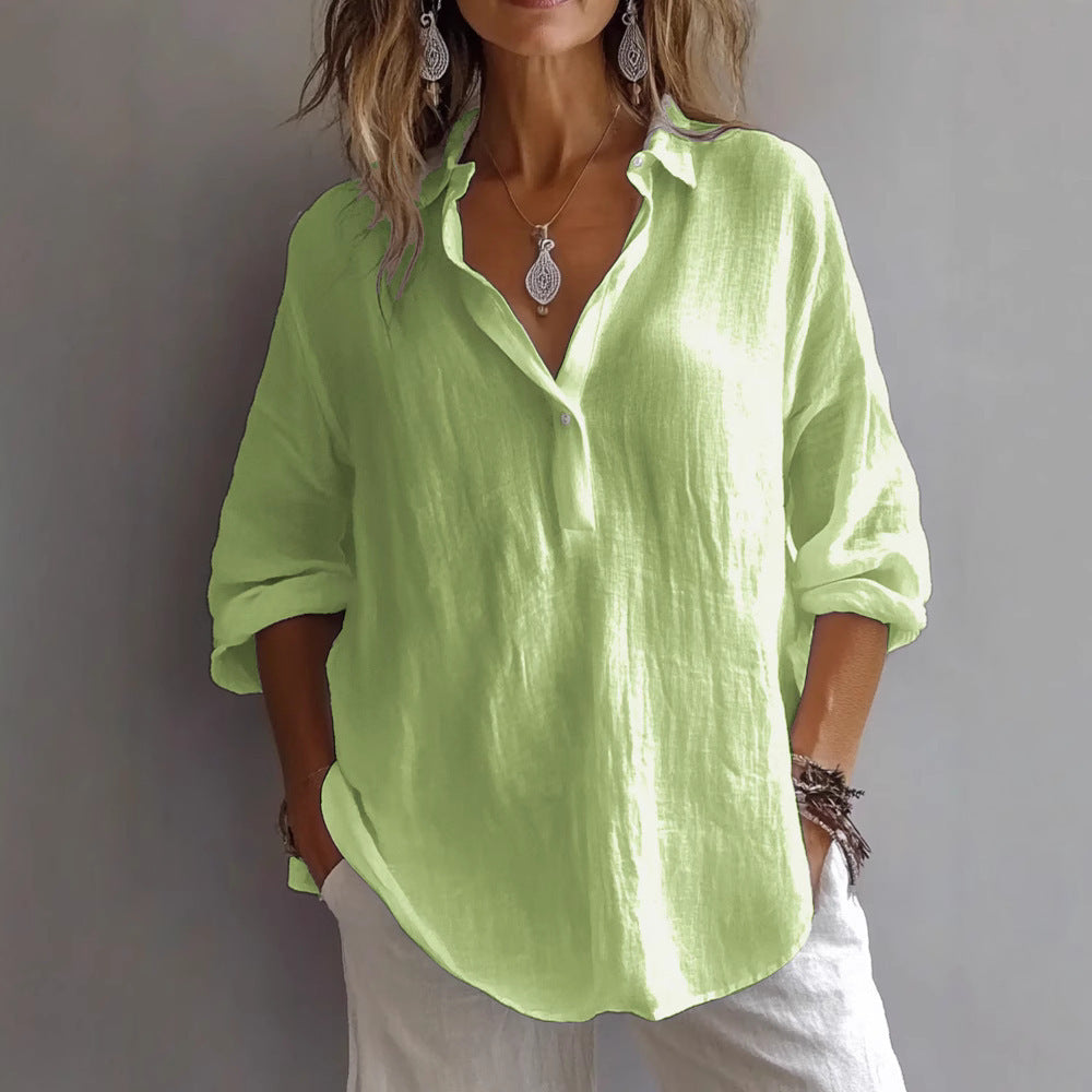 Chemise Lin Femme Manches Larges Été