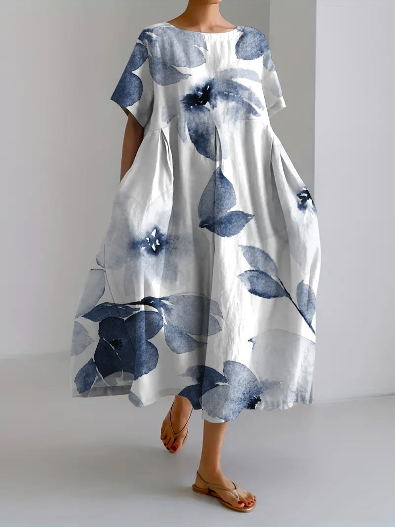 Robe Longue Bohème Coton Lin Femme Été
