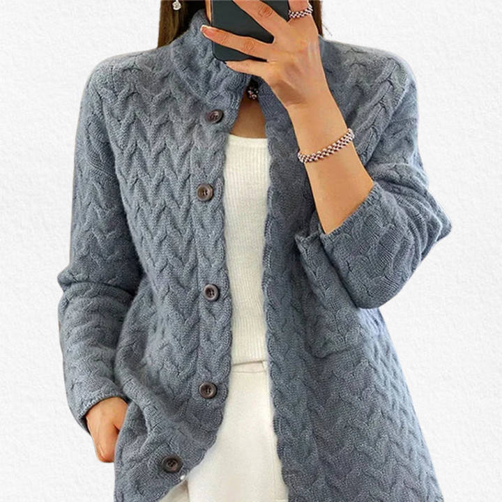 Women's Buttoned Cable-Knit Cardigan