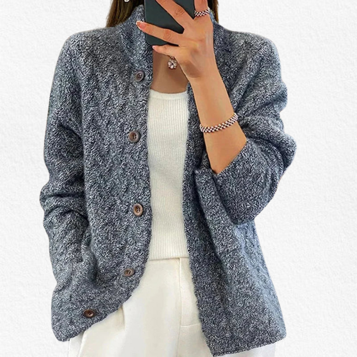 Women's Buttoned Cable-Knit Cardigan