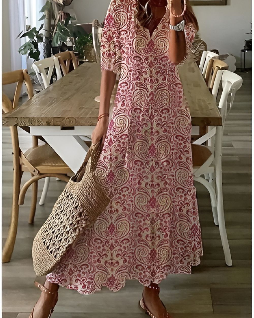 Robe Maxi Bohème Femme Imprimé Floral