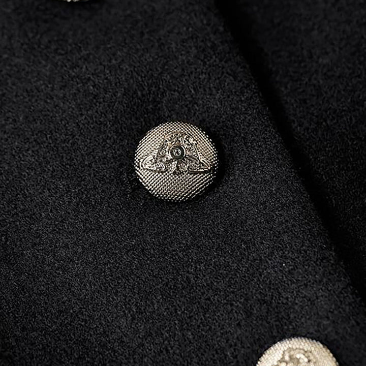Manteau Élégant Pour Femme en Mélange de Laine à Double Boutonnage