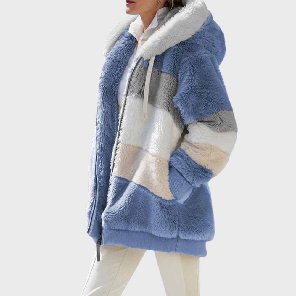 Women's Color-Block Hooded Fleece Jacket