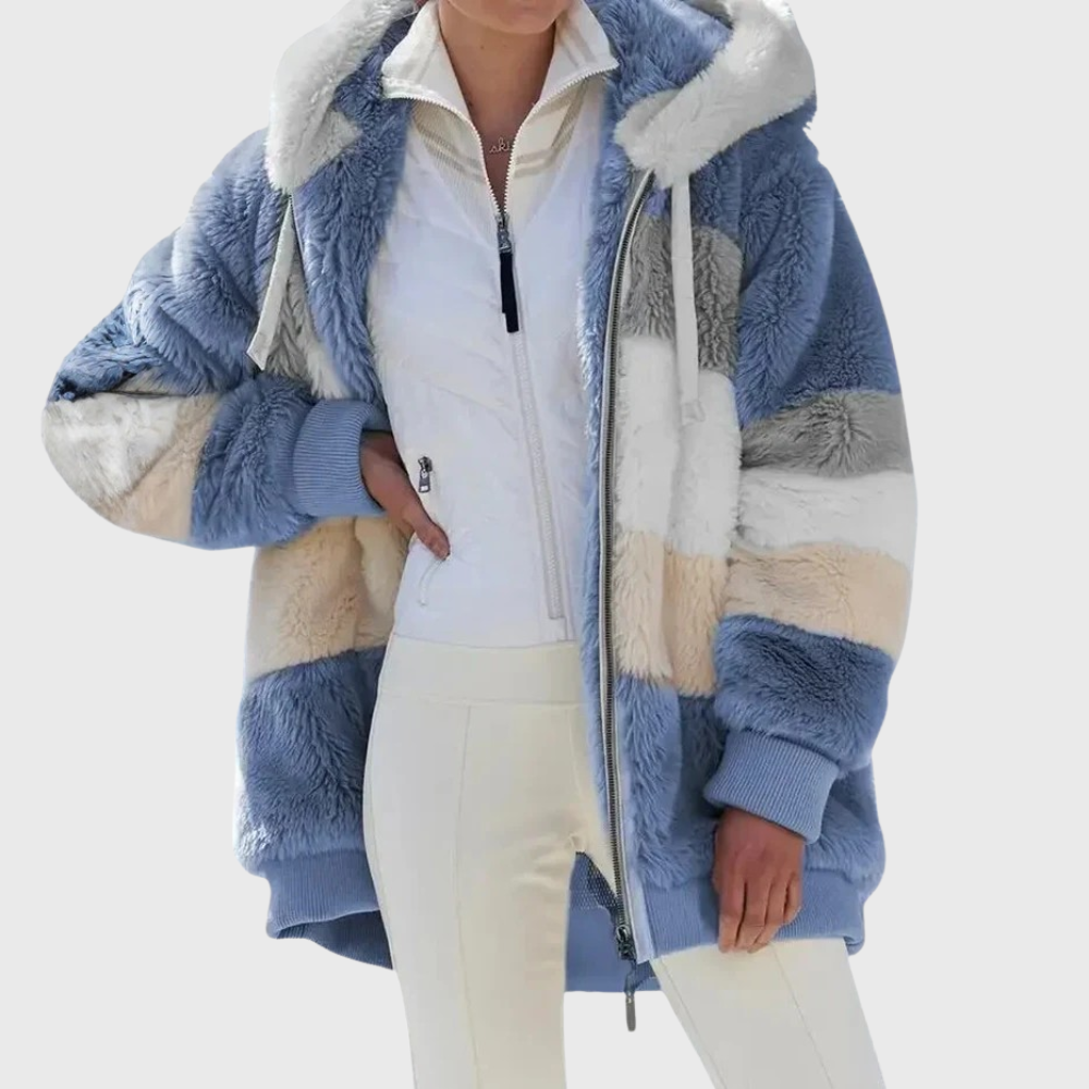 Women's Color-Block Hooded Fleece Jacket