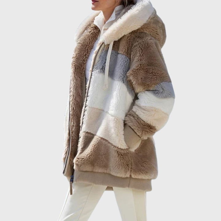 Women's Color-Block Hooded Fleece Jacket
