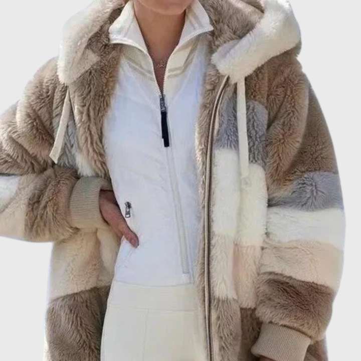 Women's Color-Block Hooded Fleece Jacket