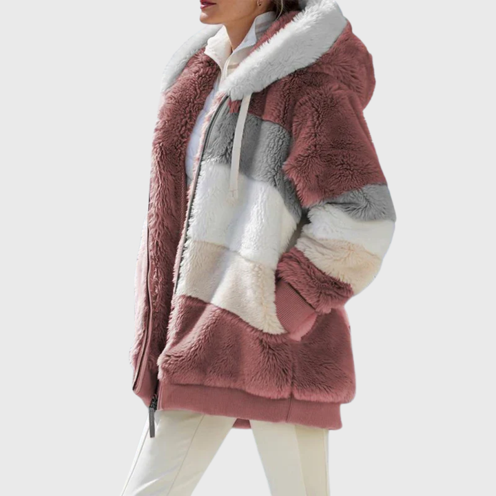 Women's Color-Block Hooded Fleece Jacket