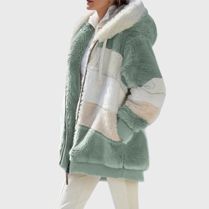 Women's Color-Block Hooded Fleece Jacket