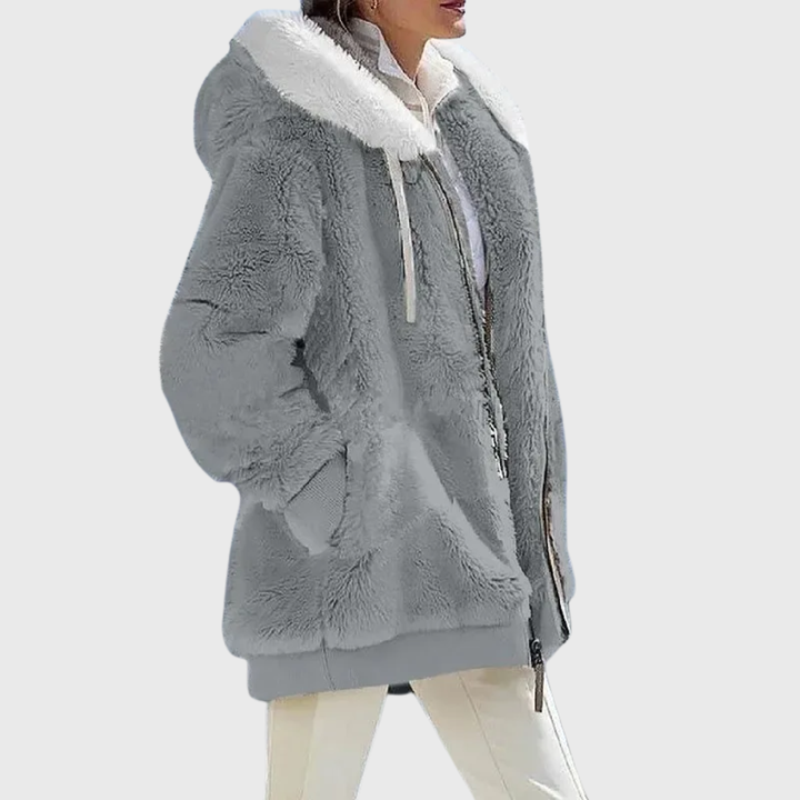 Women's Color-Block Hooded Fleece Jacket