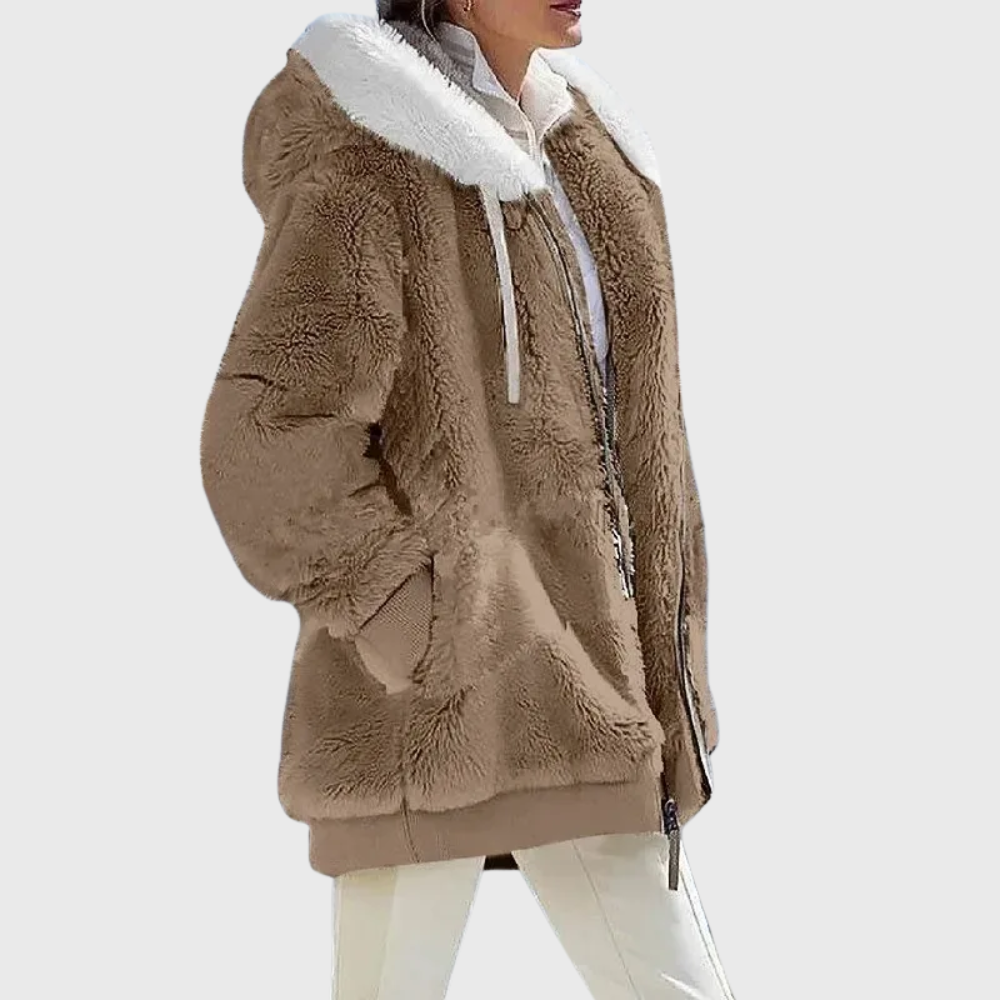 Women's Color-Block Hooded Fleece Jacket
