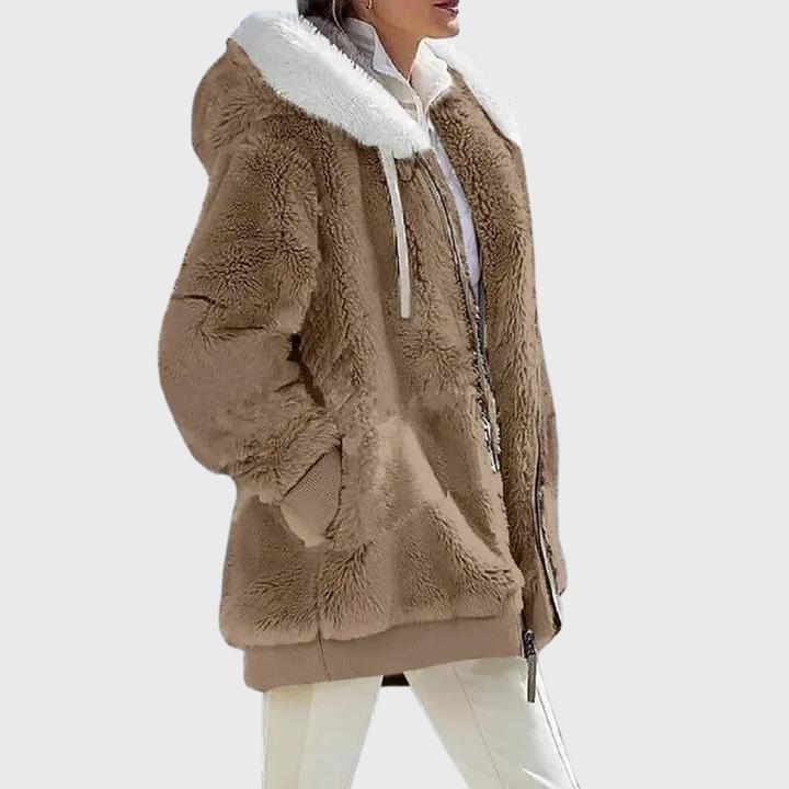 Women's Color-Block Hooded Fleece Jacket