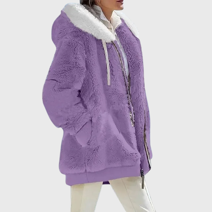 Women's Color-Block Hooded Fleece Jacket
