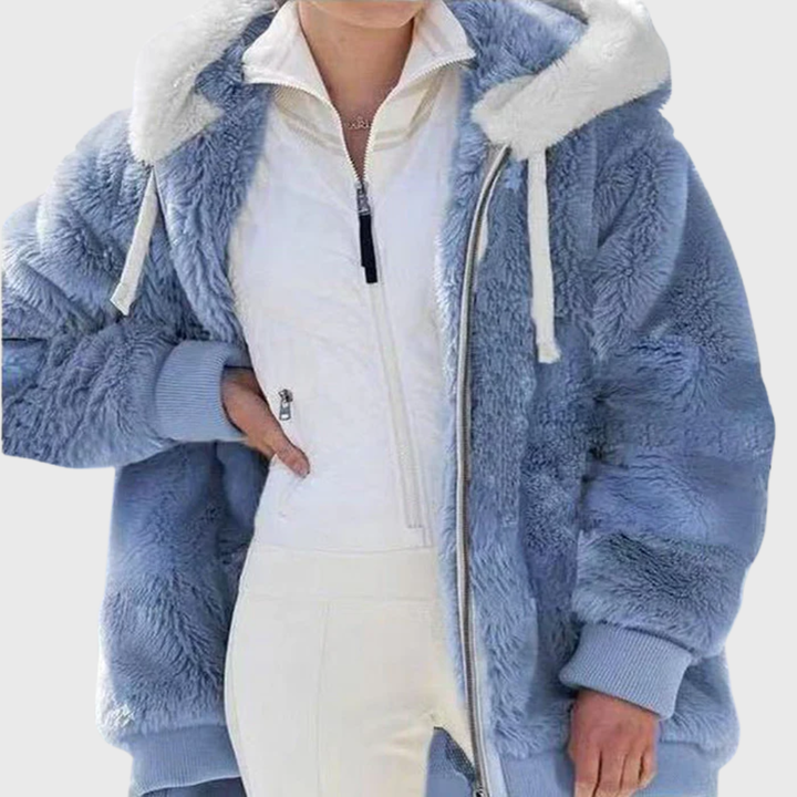 Women's Color-Block Hooded Fleece Jacket