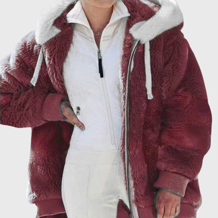 Women's Color-Block Hooded Fleece Jacket