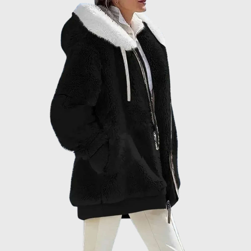 Women's Color-Block Hooded Fleece Jacket