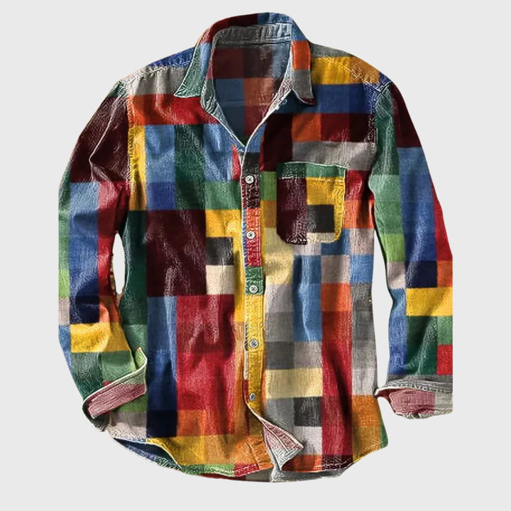 Camisa de cuadros coloridos para hombre