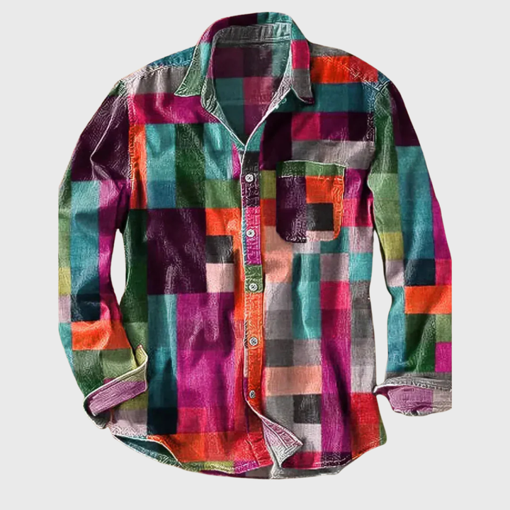 Camisa de cuadros coloridos para hombre