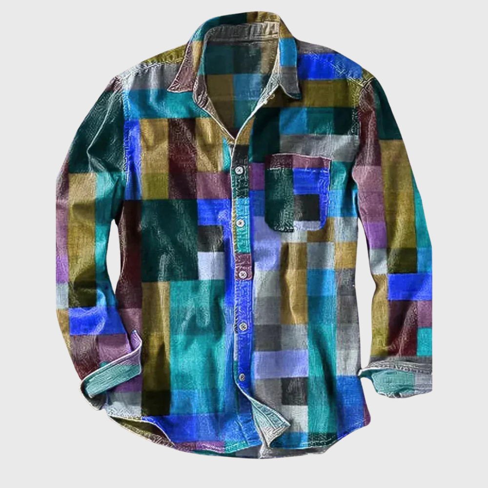 Camisa de cuadros coloridos para hombre