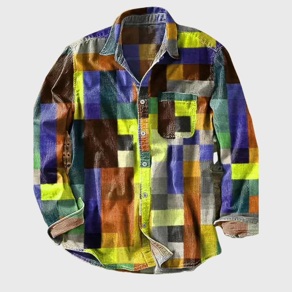 Camisa de cuadros coloridos para hombre