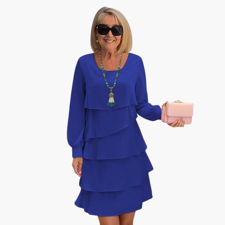 Robe Femme Jupe Superposée Manches Longues