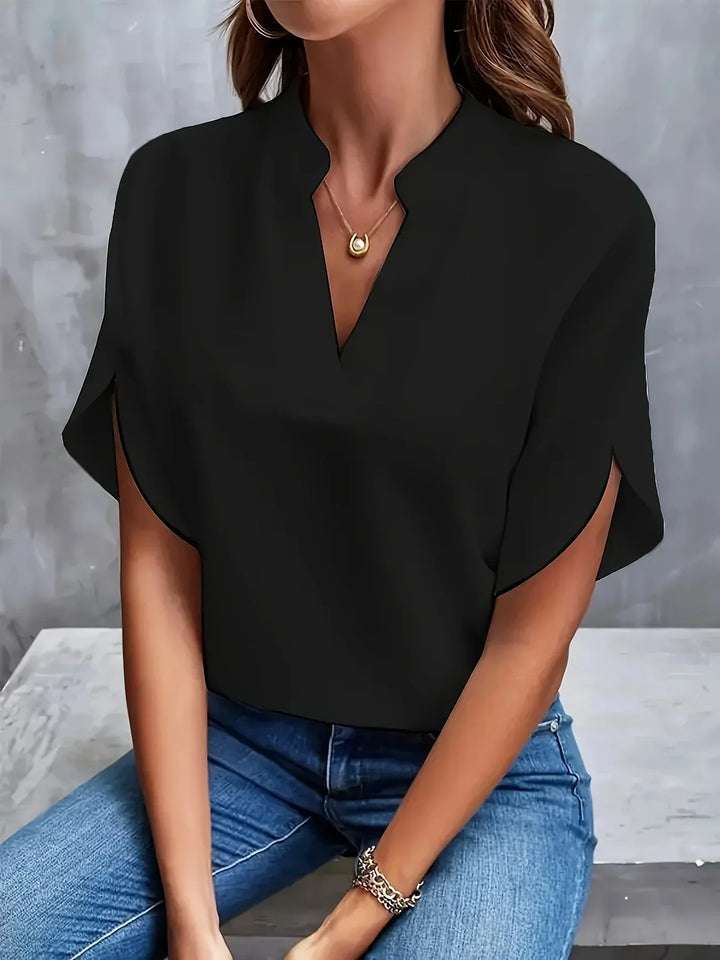 Blouse Col V Femme Manches Courtes